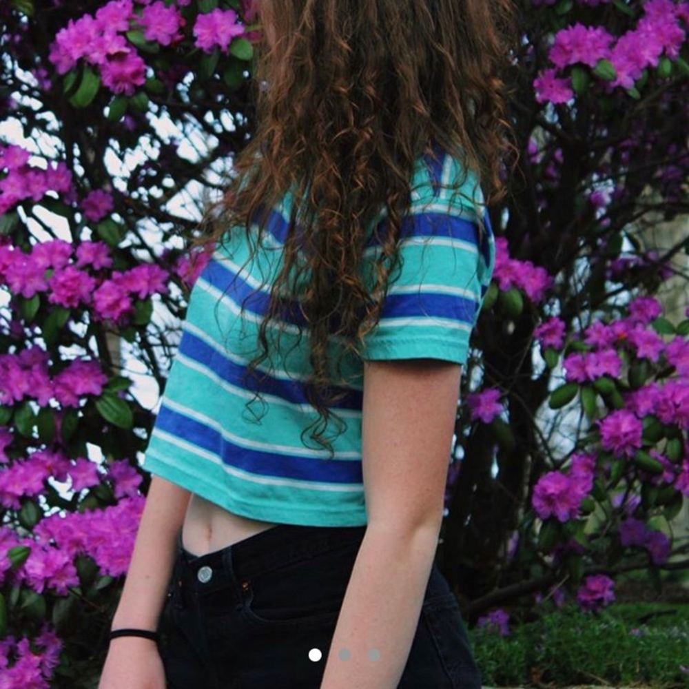 Forever 21 color block cropped t shirt